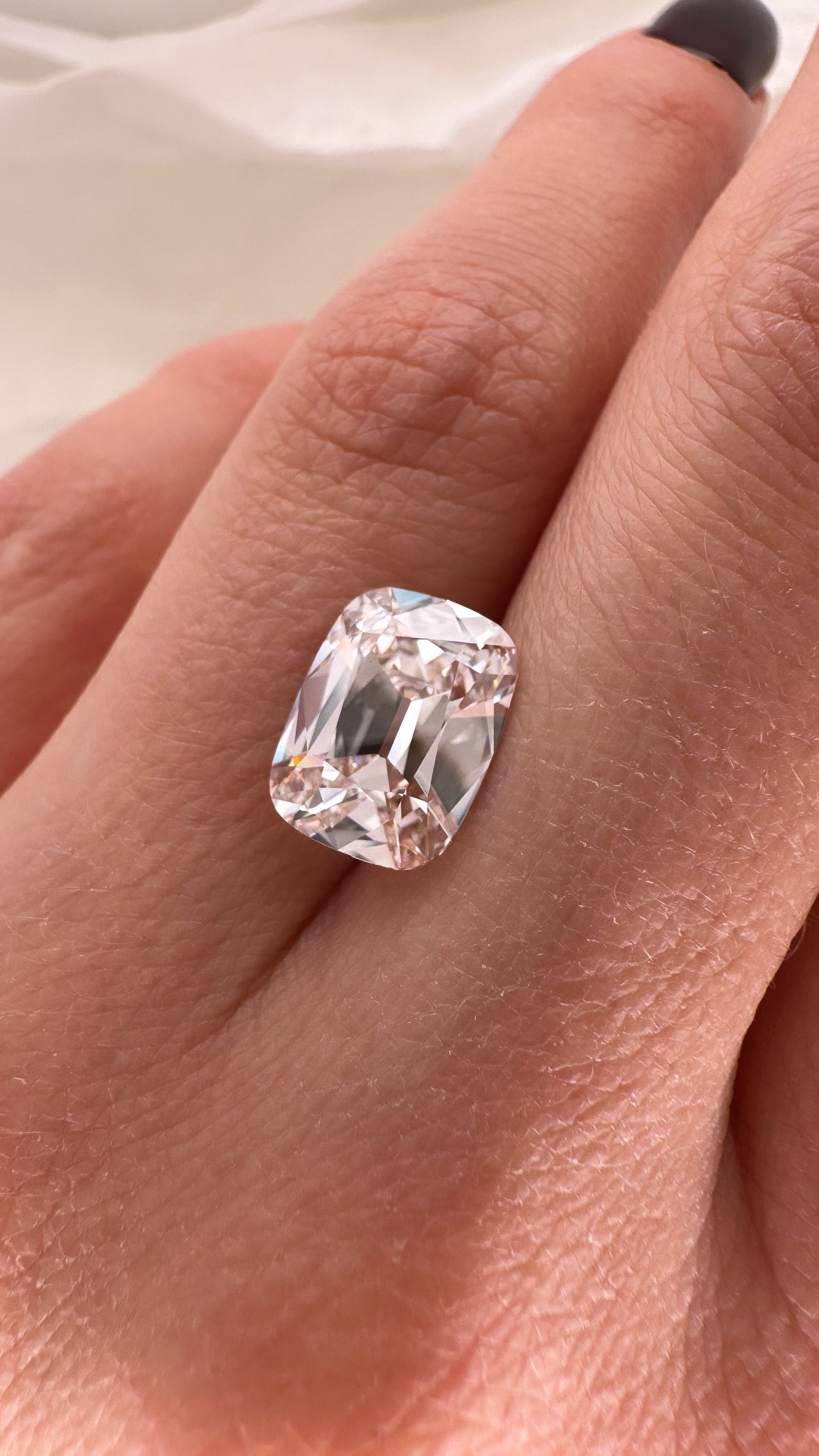 3.13 CARAT LIGHT CHAMPAGNE ANTIQUE CUSHION LAB DIAMOND