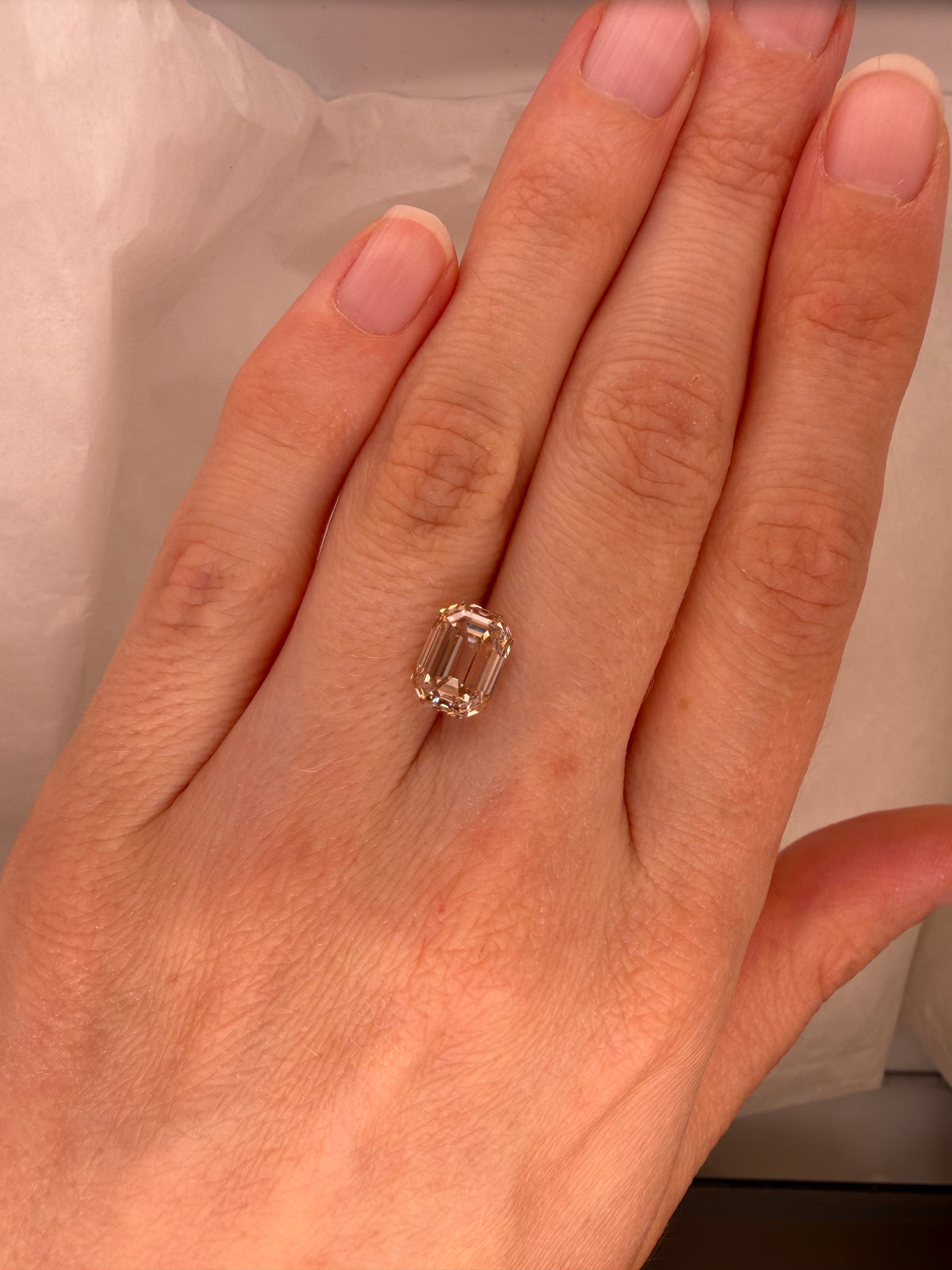 3.03 CARAT LIGHT BROWN EMERALD CUT LAB DIAMOND