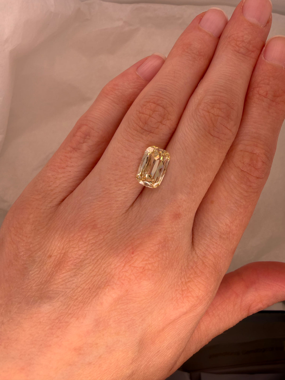 2.53 CARAT BUTTER YELLOW ANTIQUE CUSHION LAB DIAMOND