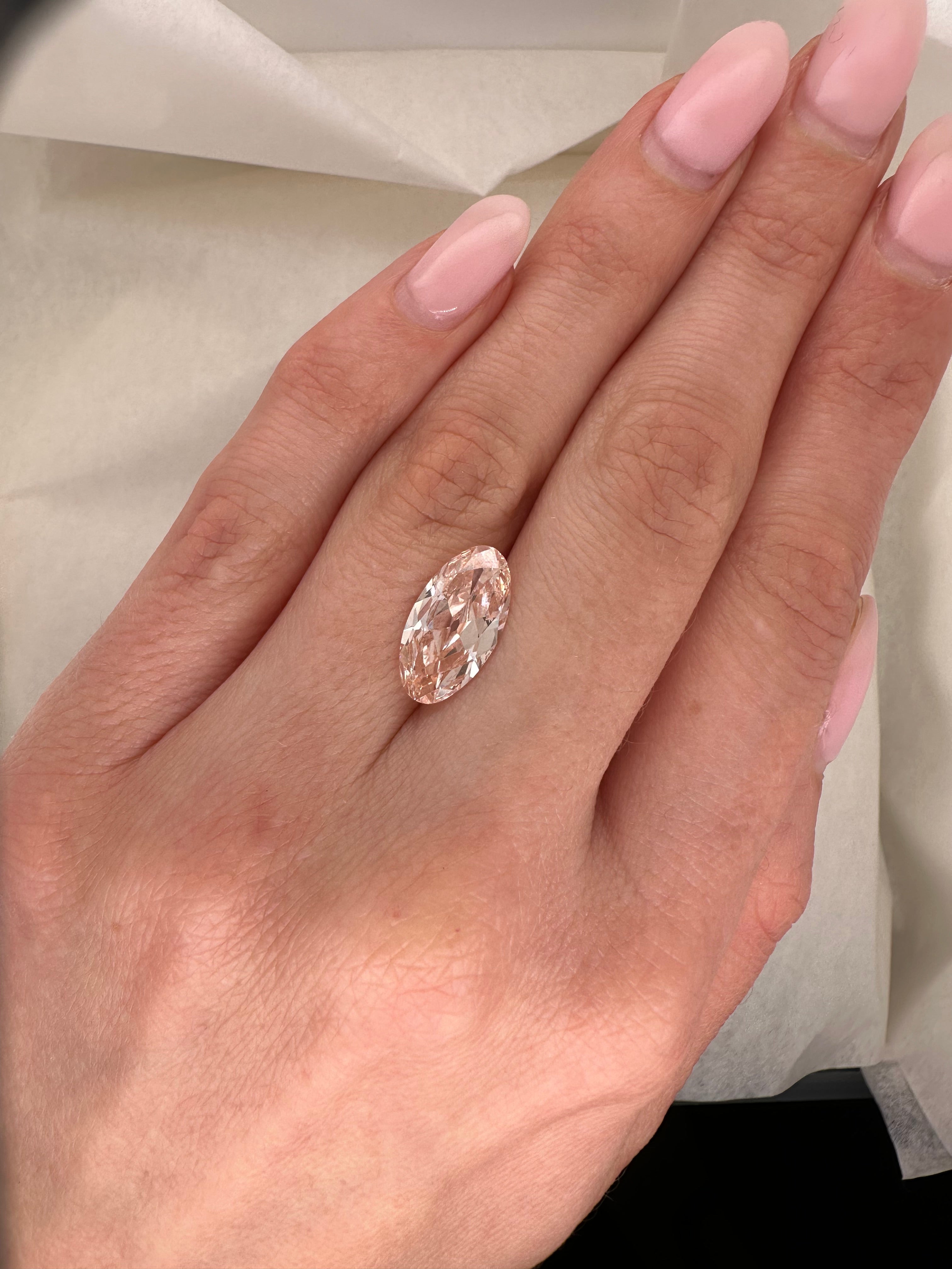 3.01 CARAT ANTIQUE CHAMPAGNE/ PINK MOVAL LAB DIAMOND