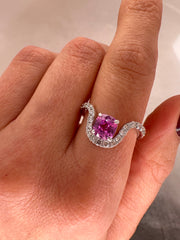 UNHEATED PINK SAPPHIRE SWOOP RING