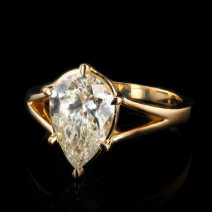 2.02 CARAT PEAR SHAPE OPEN SPLIT SHANK RING