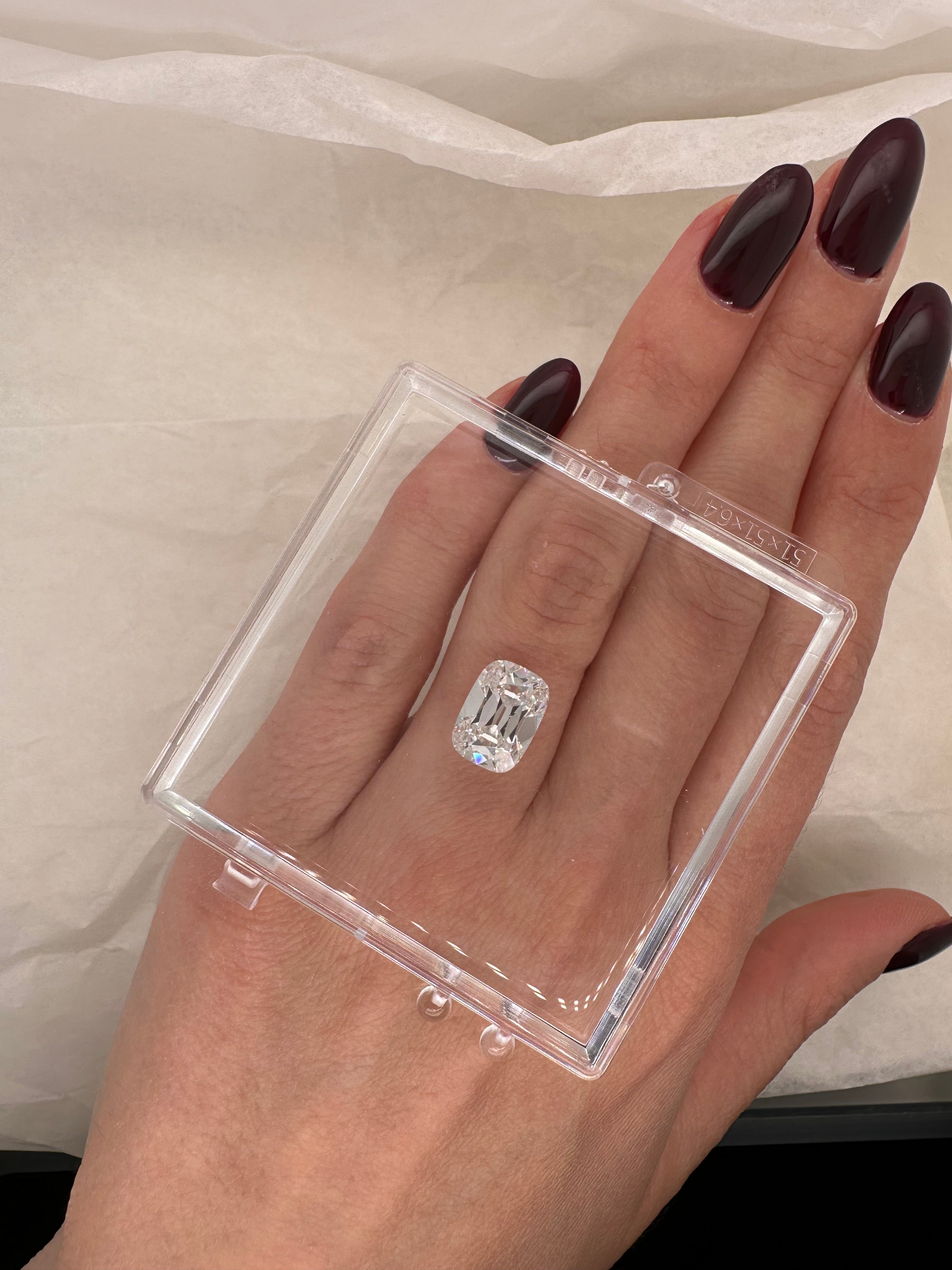 3.63 CARAT ANTIQUE STYLE CUSHION