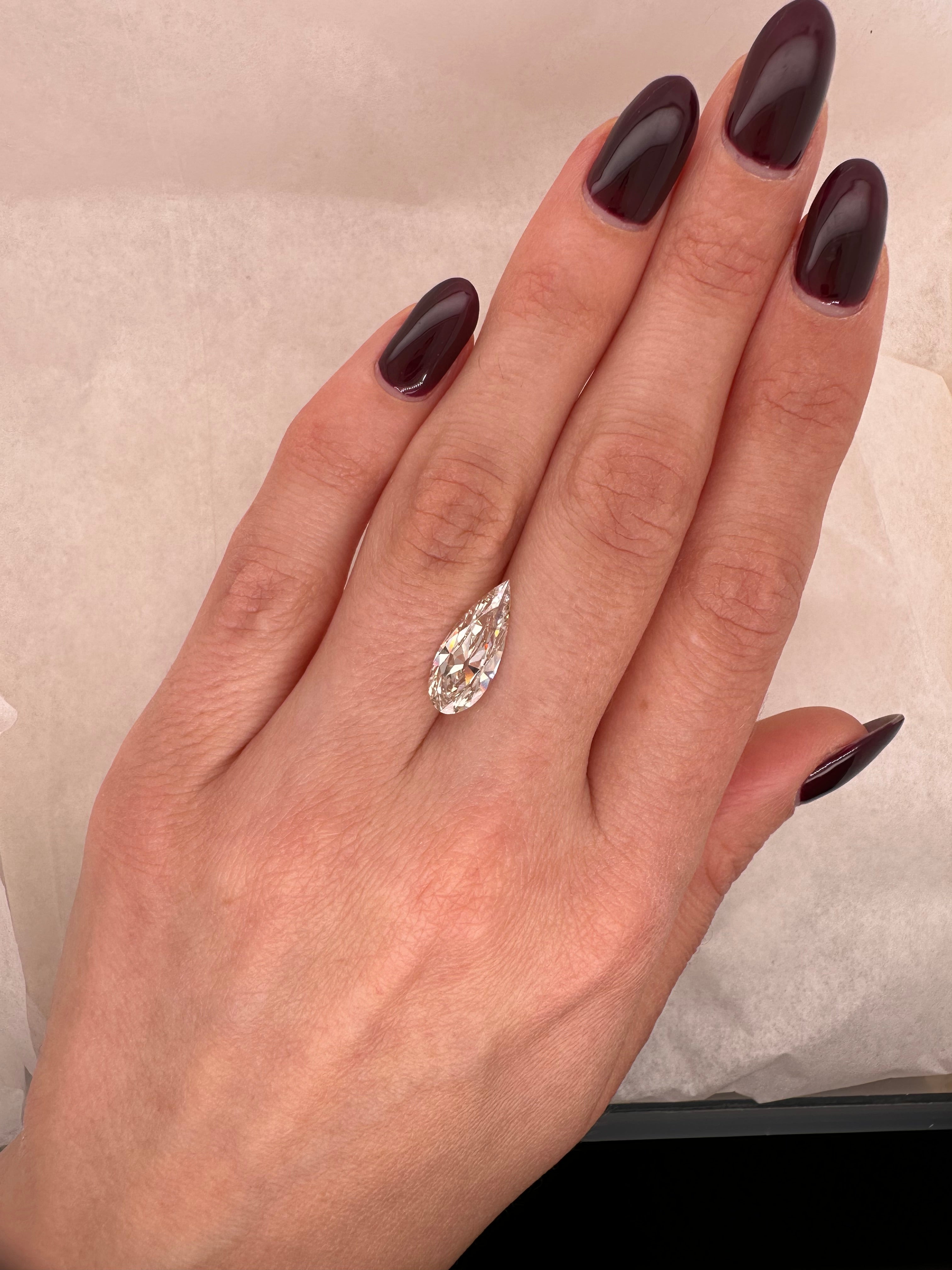 2.24 CARAT CHAMPAGNE ANTIQUE PEAR LAB DIAMOND