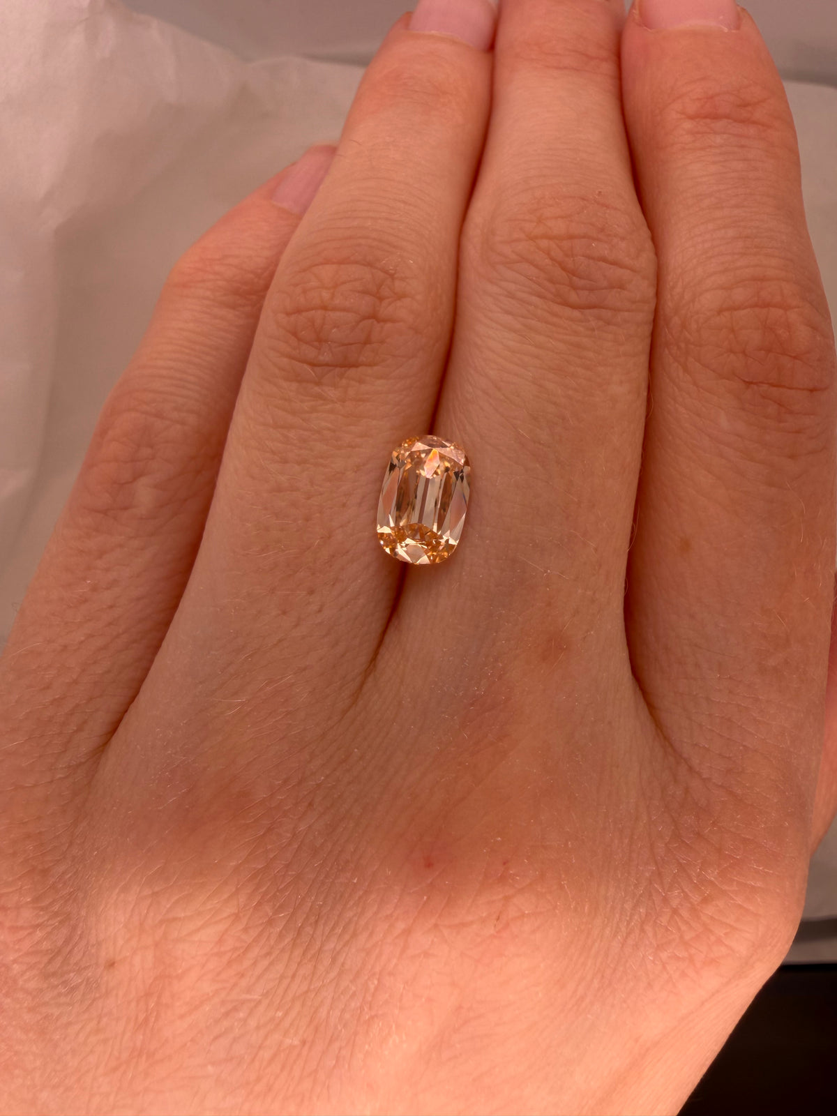 1.52 CARAT ORANGEY YELLOW ANTIQUE CUSHION LAB DIAMOND