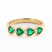 EMERALD BEZEL HEART RING