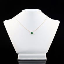 Load image into Gallery viewer, EMERALD SOLITAIRE BEZEL NECKLACE
