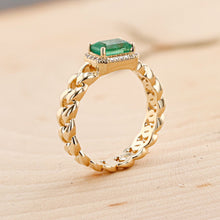 Load image into Gallery viewer, EMERALD CHAIN RING