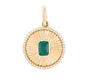 EMERALD AND DIAMOND COIN PENDANT