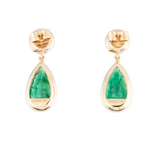 Load image into Gallery viewer, DIAMOND AND EMERALD VICTORIAN SET EARRINGS