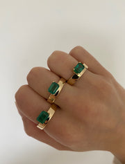 EMERALD AND YELLOW GOLD CIGAR BAND