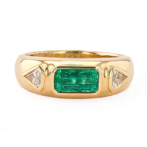 COLOMBIAN EMERALD AND DIAMOND BAND