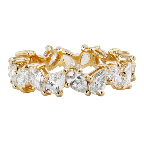 CROOKED STYLE PEAR ETERNITY BAND