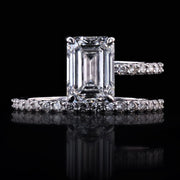 2.19 CARAT EMERALD CUT LAB GROWN DIAMOND ENGAGEMENT RING