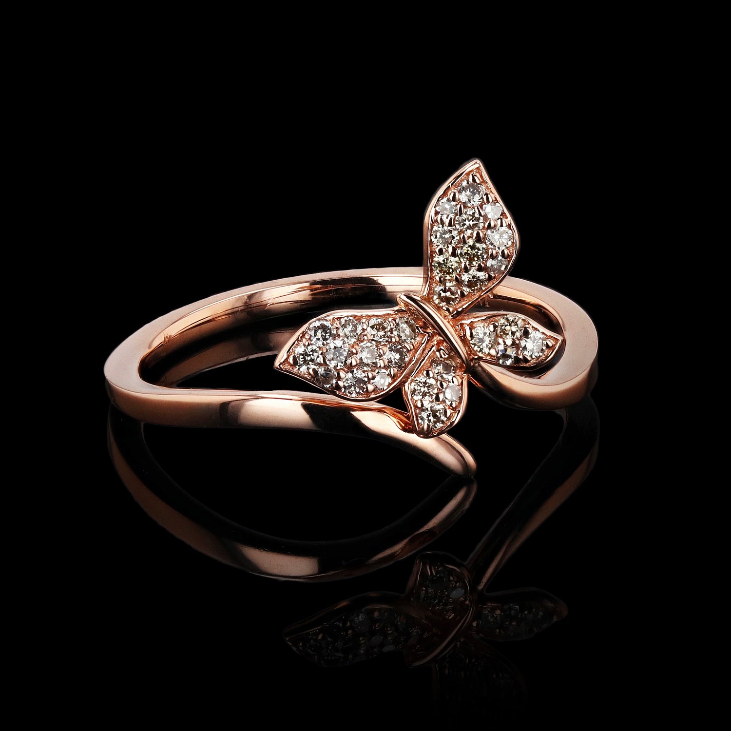 SINGLE BUTTERFLY RING