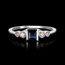 Load image into Gallery viewer, SAPPHIRE AND DIAMOND STACKING RING
