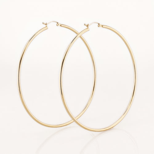 THIN LARGE GOLD HOOPS