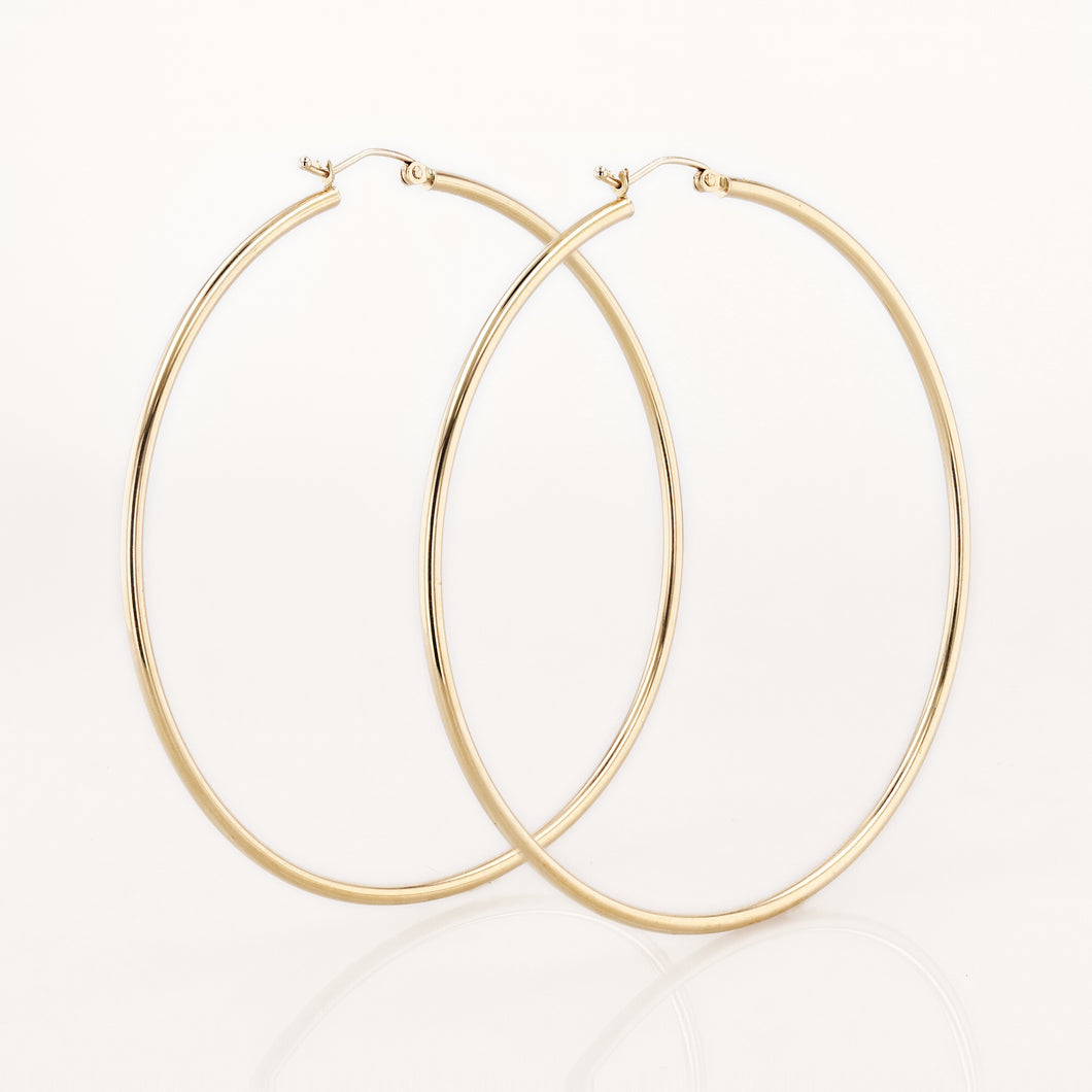 THIN LARGE GOLD HOOPS