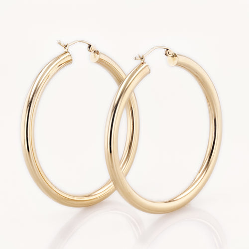 MID SIZED CHUNKY GOLD HOOPS