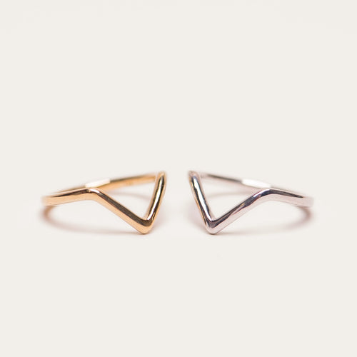 GOLD CHEVRON RING