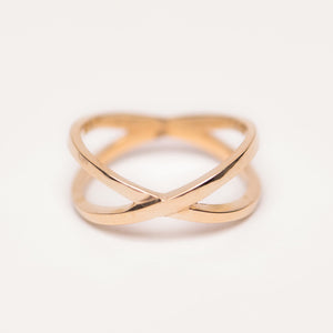SOLID GOLD X RING