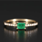 EMERALD AND DIAMOND BAND