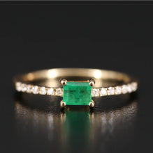 Load image into Gallery viewer, EMERALD AND DIAMOND BAND