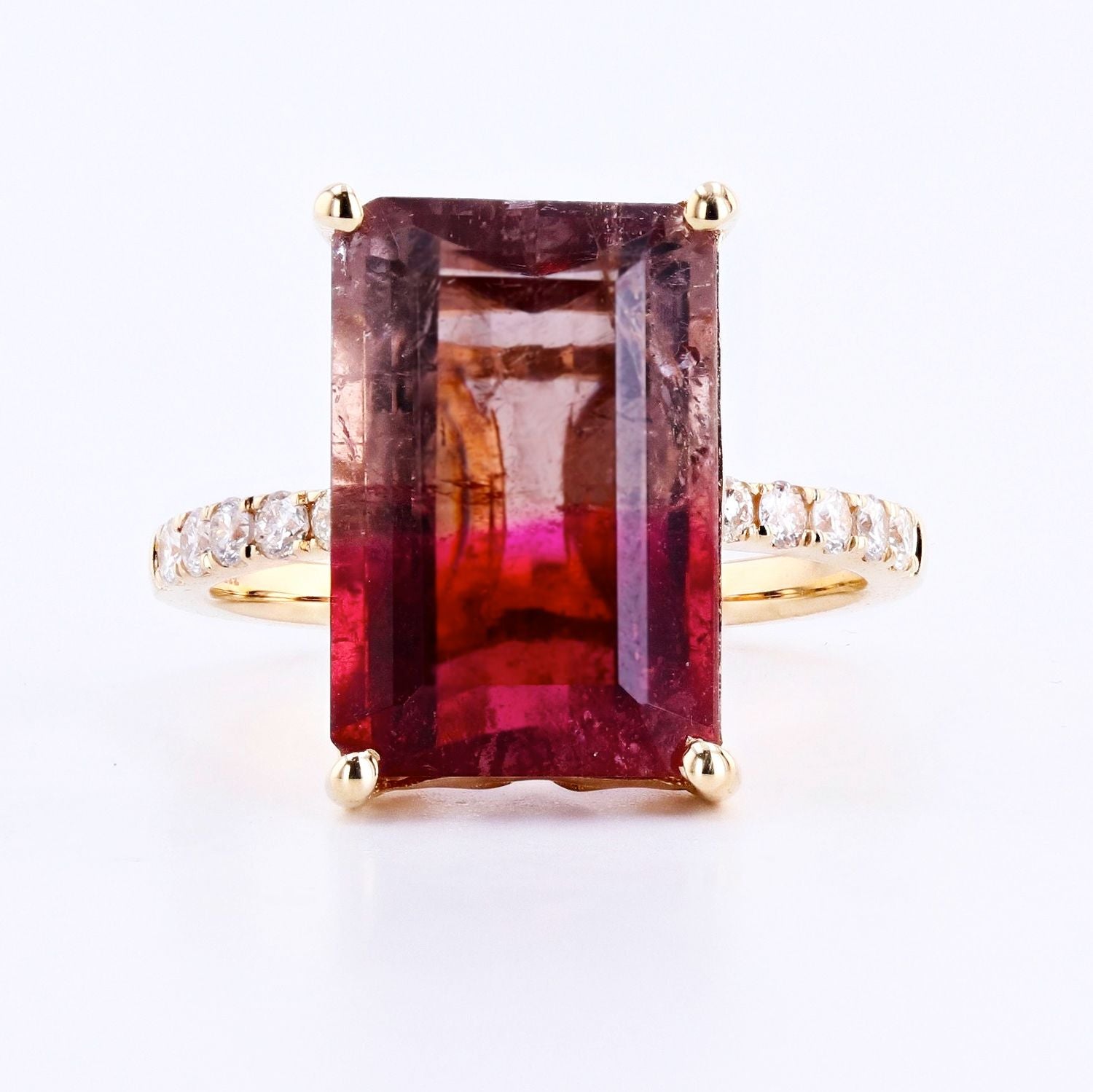 7.61 CARAT BICOLOR TOURMALINE RING