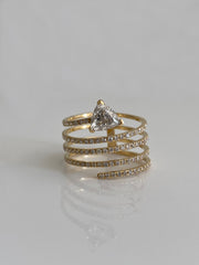 TRILLION CUT DIAMOND COIL RING