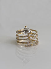 Load image into Gallery viewer, TRILLION CUT DIAMOND COIL RING