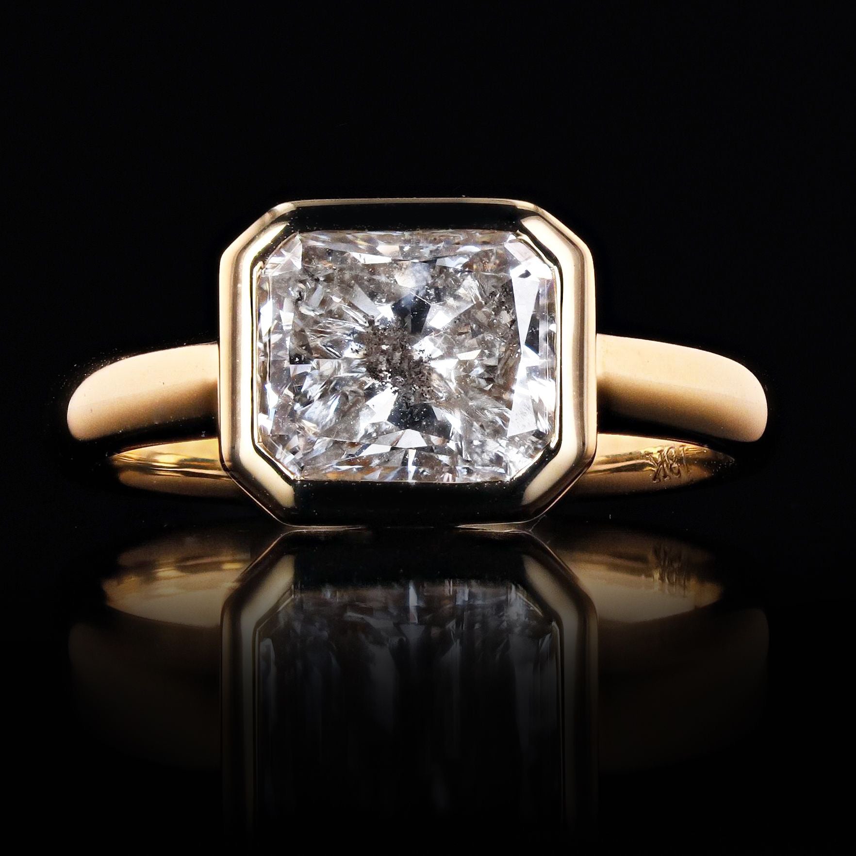 2.29 CARAT EAST WEST BEZEL SET RADIANT CUT DIAMOND O R I A N N E