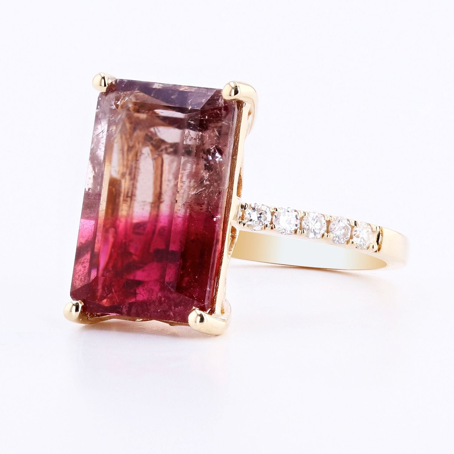 7.61 CARAT BICOLOR TOURMALINE RING