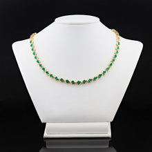 Load image into Gallery viewer, EMERALD BEZEL PEAR SHAPE NECKLACE